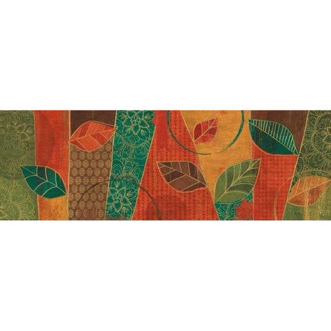 Bohemian Leaves IV Black Modern Wood Framed Art Print by Charron, Veronique