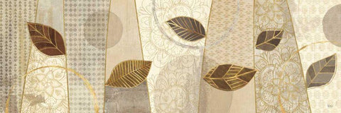 Bohemian Leaves V Neutral White Modern Wood Framed Art Print with Double Matting by Charron, Veronique