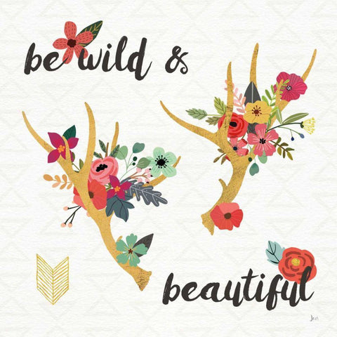 Boho Beauty I Black Modern Wood Framed Art Print by Aiken, Jess