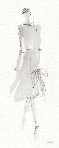 La Fashion I Gray White Modern Wood Framed Art Print with Double Matting by Tavoletti, Anne