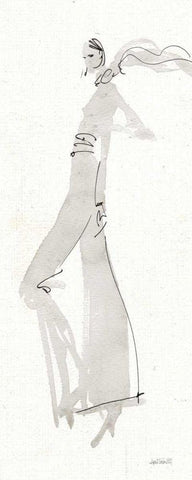 La Fashion III Gray White Modern Wood Framed Art Print with Double Matting by Tavoletti, Anne