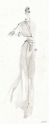 La Fashion IV Gray Black Ornate Wood Framed Art Print with Double Matting by Tavoletti, Anne