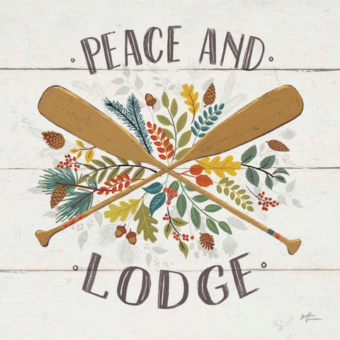 Peace and Lodge IV White Modern Wood Framed Art Print by Penner, Janelle