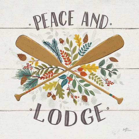 Peace and Lodge IV Black Modern Wood Framed Art Print by Penner, Janelle