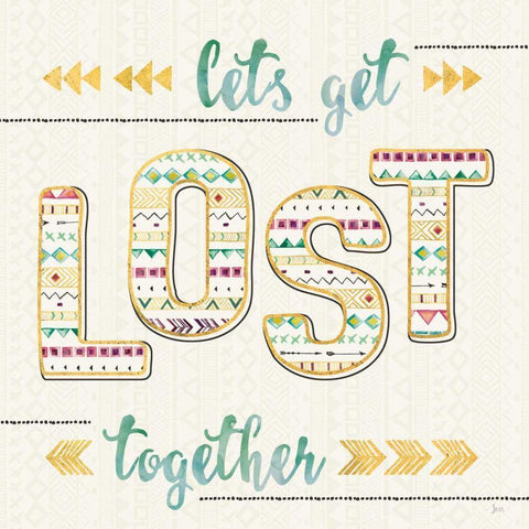 Boho Quotes I Gold Ornate Wood Framed Art Print with Double Matting by Aiken, Jess