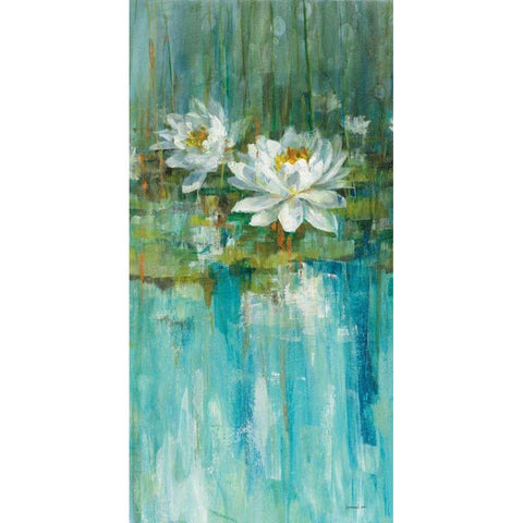 Water Lily Pond v2 II White Modern Wood Framed Art Print by Nai, Danhui