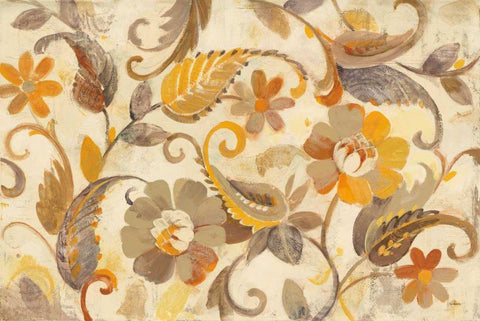 Autumn Garden Light Black Ornate Wood Framed Art Print with Double Matting by Hristova, Albena