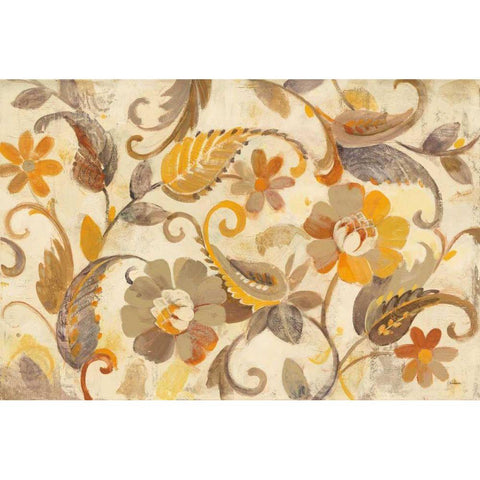 Autumn Garden Light Black Modern Wood Framed Art Print with Double Matting by Hristova, Albena