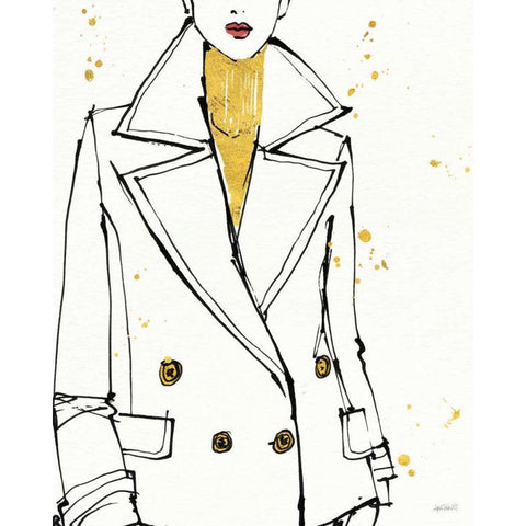 Fashion Strokes I White Modern Wood Framed Art Print by Tavoletti, Anne