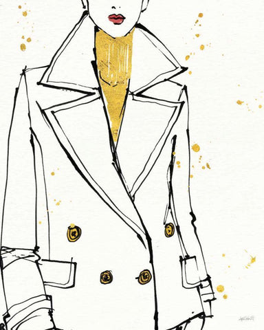 Fashion Strokes I Black Ornate Wood Framed Art Print with Double Matting by Tavoletti, Anne