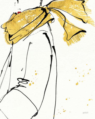 Fashion Strokes II White Modern Wood Framed Art Print with Double Matting by Tavoletti, Anne