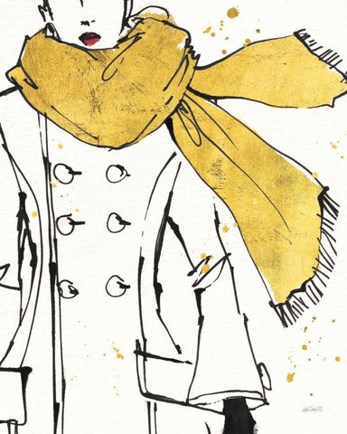 Fashion Strokes III White Modern Wood Framed Art Print with Double Matting by Tavoletti, Anne