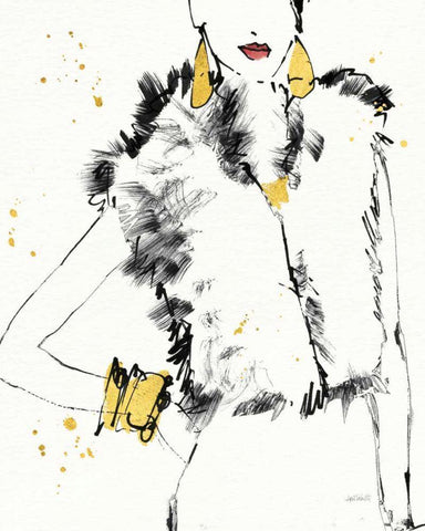 Fashion Strokes IV Black Ornate Wood Framed Art Print with Double Matting by Tavoletti, Anne