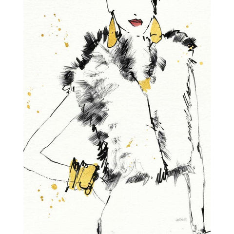 Fashion Strokes IV Black Modern Wood Framed Art Print by Tavoletti, Anne