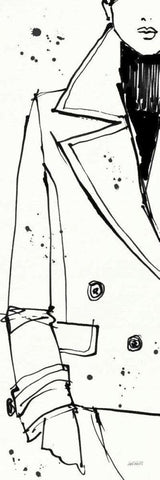 Fashion Strokes V White Modern Wood Framed Art Print with Double Matting by Tavoletti, Anne