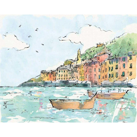 Portofino I Gold Ornate Wood Framed Art Print with Double Matting by Tavoletti, Anne