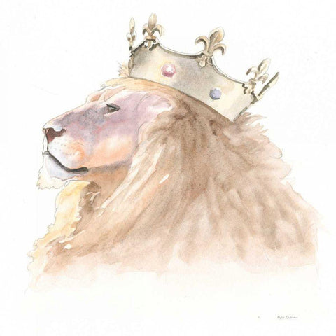 Jungle Royalty I Crop White Modern Wood Framed Art Print with Double Matting by Sullivan, Myles