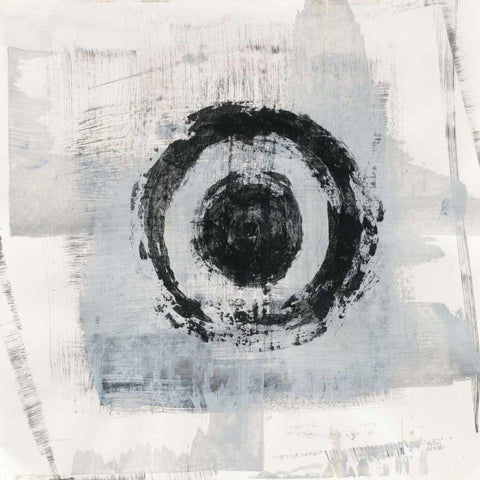 Zen Circle II Black Modern Wood Framed Art Print by Averinos, Melissa