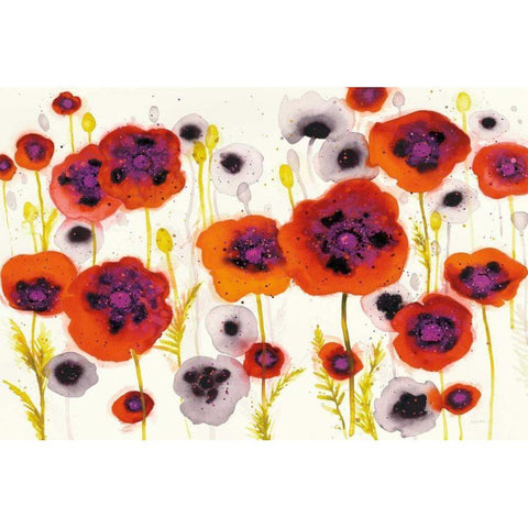 Splash Garden I Black Modern Wood Framed Art Print with Double Matting by Novak, Shirley
