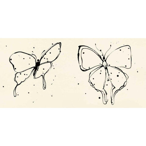 Butterfly Element I Black Modern Wood Framed Art Print by Novak, Shirley