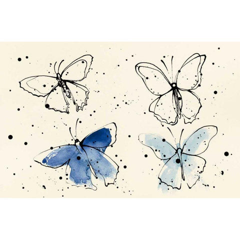 Butterfly Element VI White Modern Wood Framed Art Print by Novak, Shirley