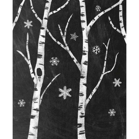 Snowy Birches II Gold Ornate Wood Framed Art Print with Double Matting by Urban, Mary