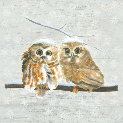 Christmas Critters I White Modern Wood Framed Art Print with Double Matting by Adams, Emily