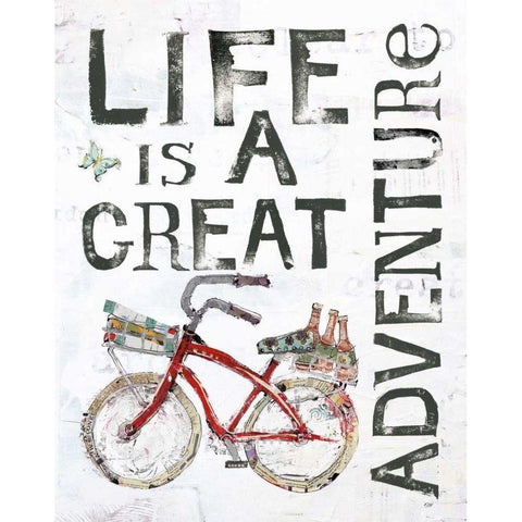 Life is a Great Adventure Black Modern Wood Framed Art Print with Double Matting by Day, Kellie