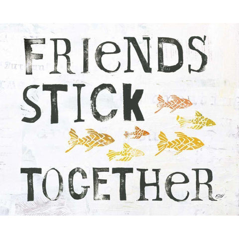 Friends Stick Together Gold Ornate Wood Framed Art Print with Double Matting by Day, Kellie