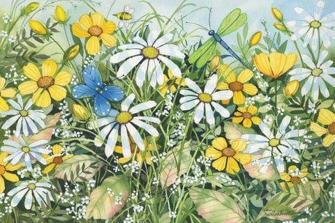 Garden Beauty White Modern Wood Framed Art Print with Double Matting by McKenna, Kathleen Parr