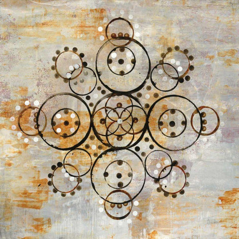 Saffron Mandala I Crop Black Modern Wood Framed Art Print by Averinos, Melissa