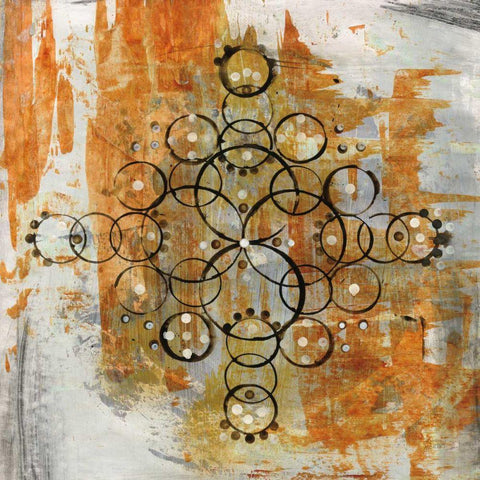 Mandala II Crop Black Modern Wood Framed Art Print with Double Matting by Averinos, Melissa