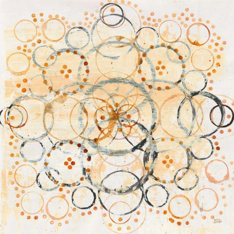 Henna Mandala II Crop Black Ornate Wood Framed Art Print with Double Matting by Averinos, Melissa