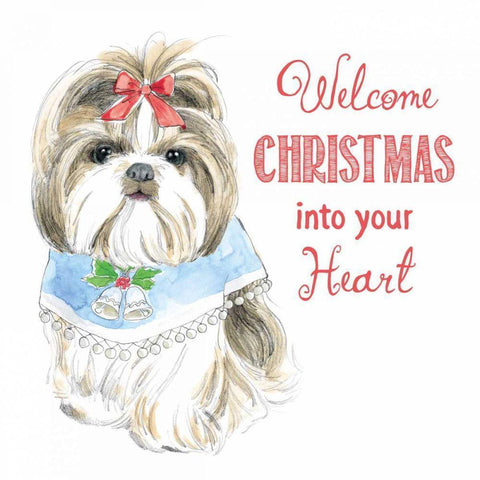 Glamour Pups Christmas II White Modern Wood Framed Art Print by Grove, Beth