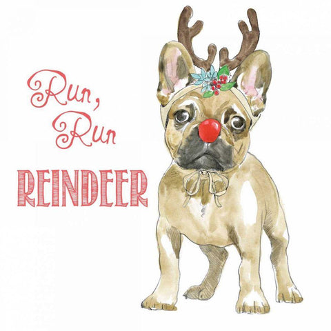 Glamour Pups Christmas V Black Ornate Wood Framed Art Print with Double Matting by Grove, Beth