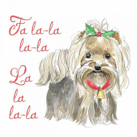 Glamour Pups Christmas VI White Modern Wood Framed Art Print by Grove, Beth