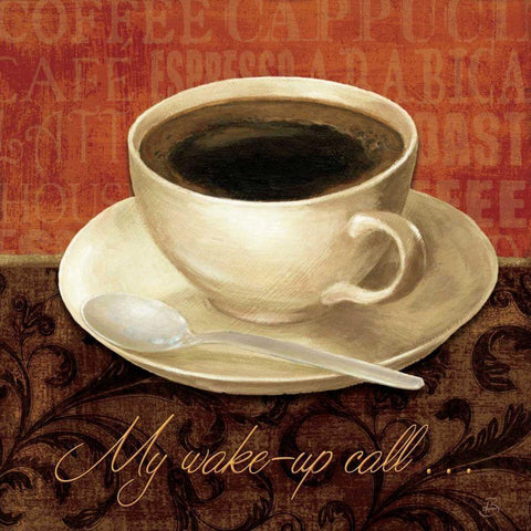 Coffee Talk II White Modern Wood Framed Art Print with Double Matting by Brissonnet, Daphne