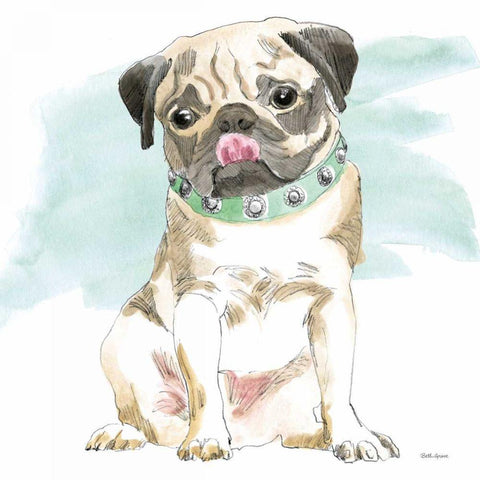 Glamour Pups X Black Ornate Wood Framed Art Print with Double Matting by Grove, Beth