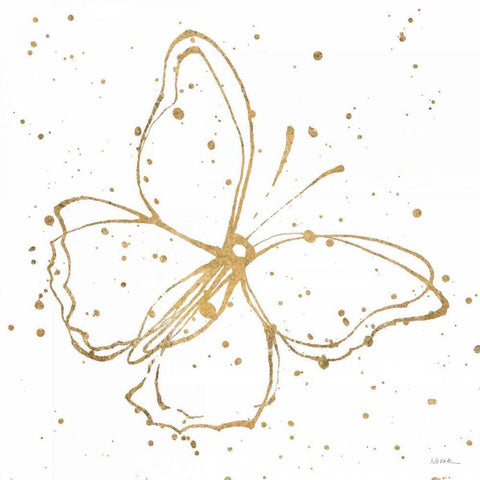 Golden Wings I Gold Ornate Wood Framed Art Print with Double Matting by Novak, Shirley