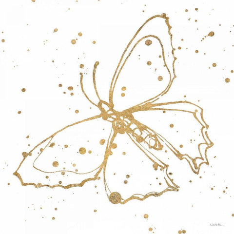 Golden Wings II Black Ornate Wood Framed Art Print with Double Matting by Novak, Shirley