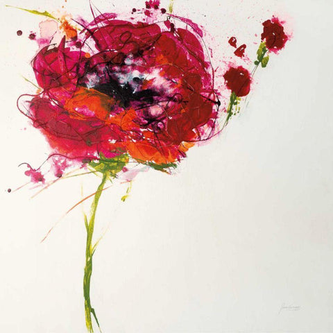 Poppy Master on White White Modern Wood Framed Art Print by Griggs, Jan