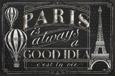 Vive Paris I White Modern Wood Framed Art Print with Double Matting by Penner, Janelle