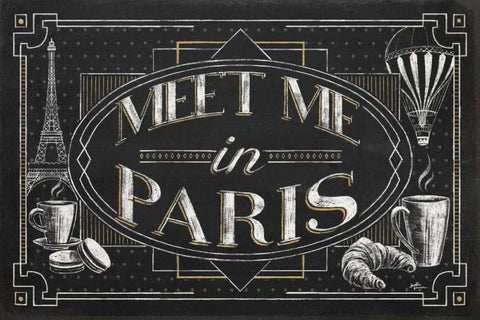 Vive Paris IV Black Ornate Wood Framed Art Print with Double Matting by Penner, Janelle