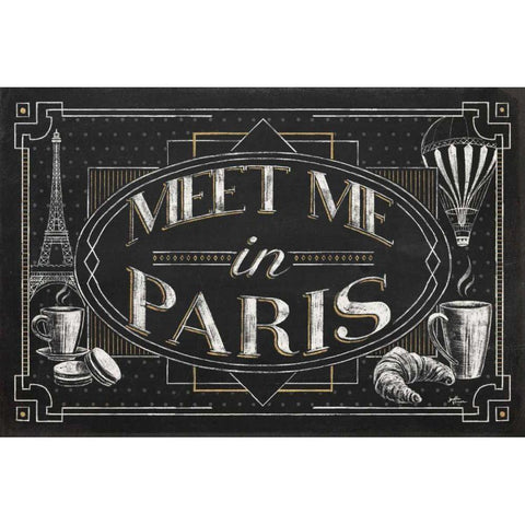 Vive Paris IV Gold Ornate Wood Framed Art Print with Double Matting by Penner, Janelle