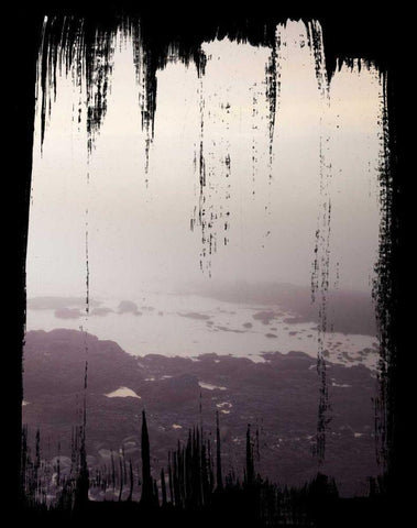 Painted Seaside III on Black Black Ornate Wood Framed Art Print with Double Matting by Marshall, Laura