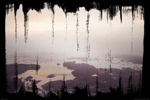 Painted Seaside I on Black White Modern Wood Framed Art Print with Double Matting by Marshall, Laura