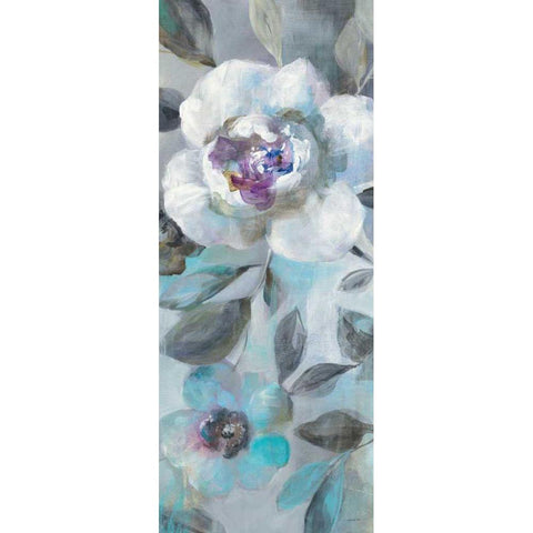 Twilight Flowers II White Modern Wood Framed Art Print by Nai, Danhui