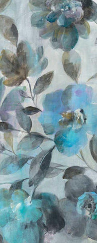 Twilight Flowers III White Modern Wood Framed Art Print with Double Matting by Nai, Danhui
