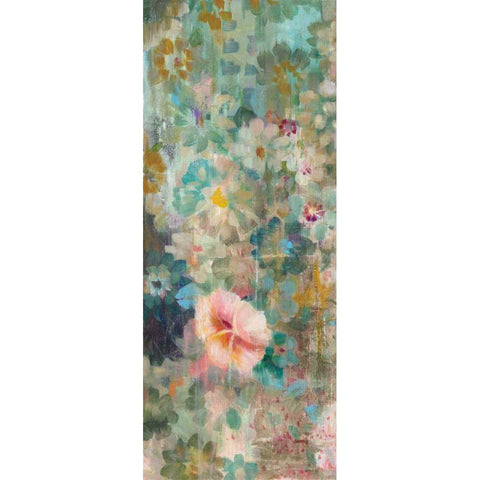 Flower Shower II Gold Ornate Wood Framed Art Print with Double Matting by Nai, Danhui