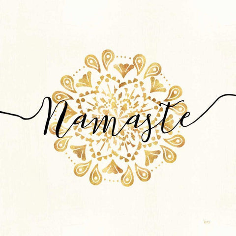 Namaste I Gold Ornate Wood Framed Art Print with Double Matting by Charron, Veronique